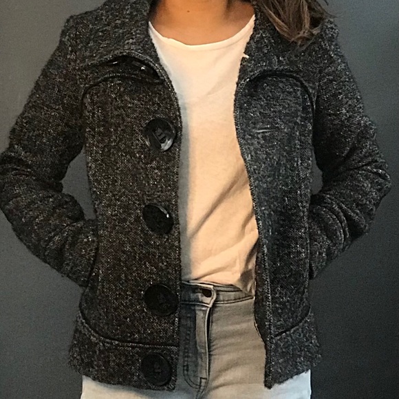 Soïa & Kyo size small, black speckled wool coat - Picture 6 of 9